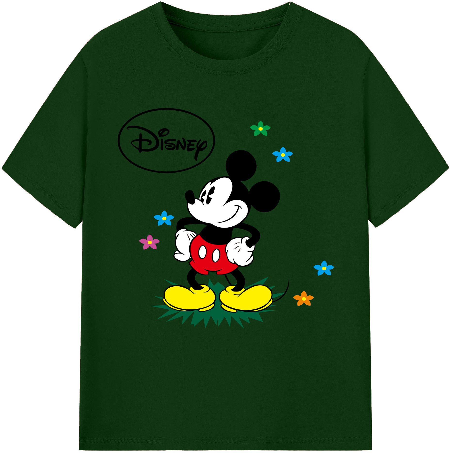 （画像用） ミッキーマウス Mickey Mouse 綿100％半袖Tシャツ（フロントプリント）